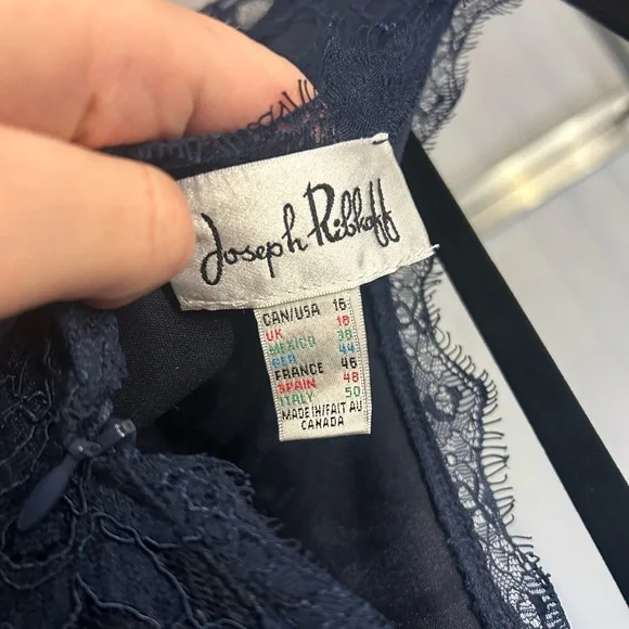 JOSEPH RIBKOFF NAVY BLUE LACE DRESS Size 16 - Picture 5 of 5